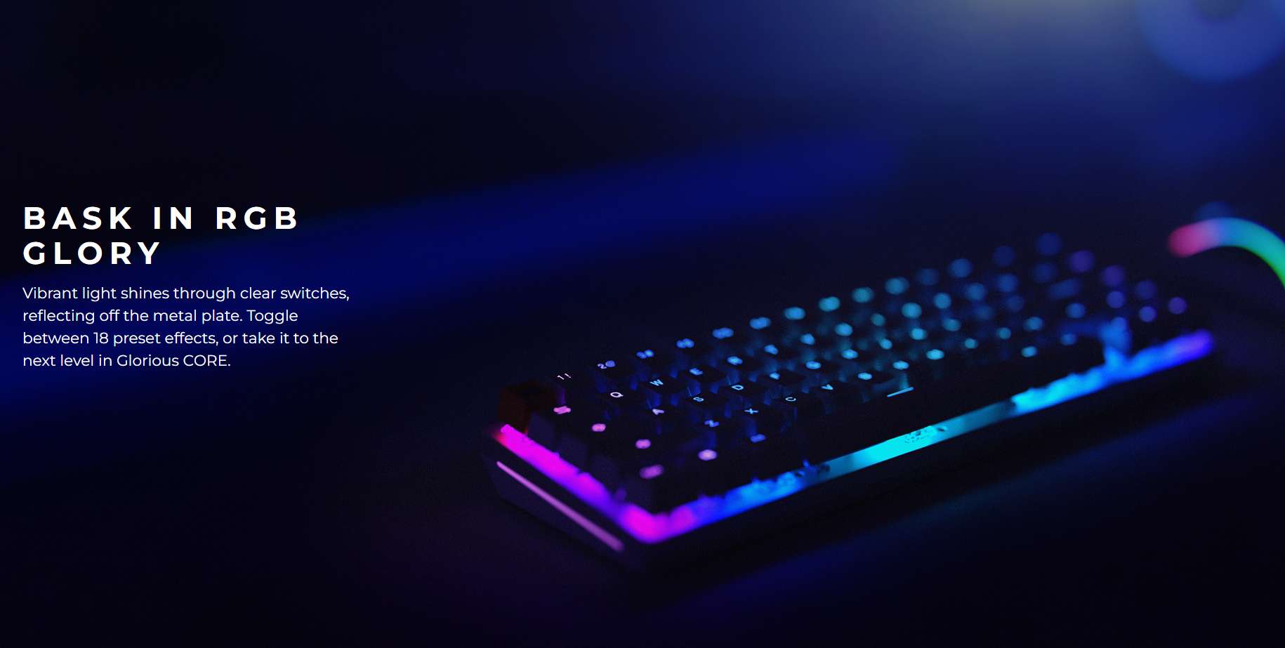A large marketing image providing additional information about the product Glorious GMMK 2 Compact Mechanical Keyboard - Pink (Barebones) - Additional alt info not provided